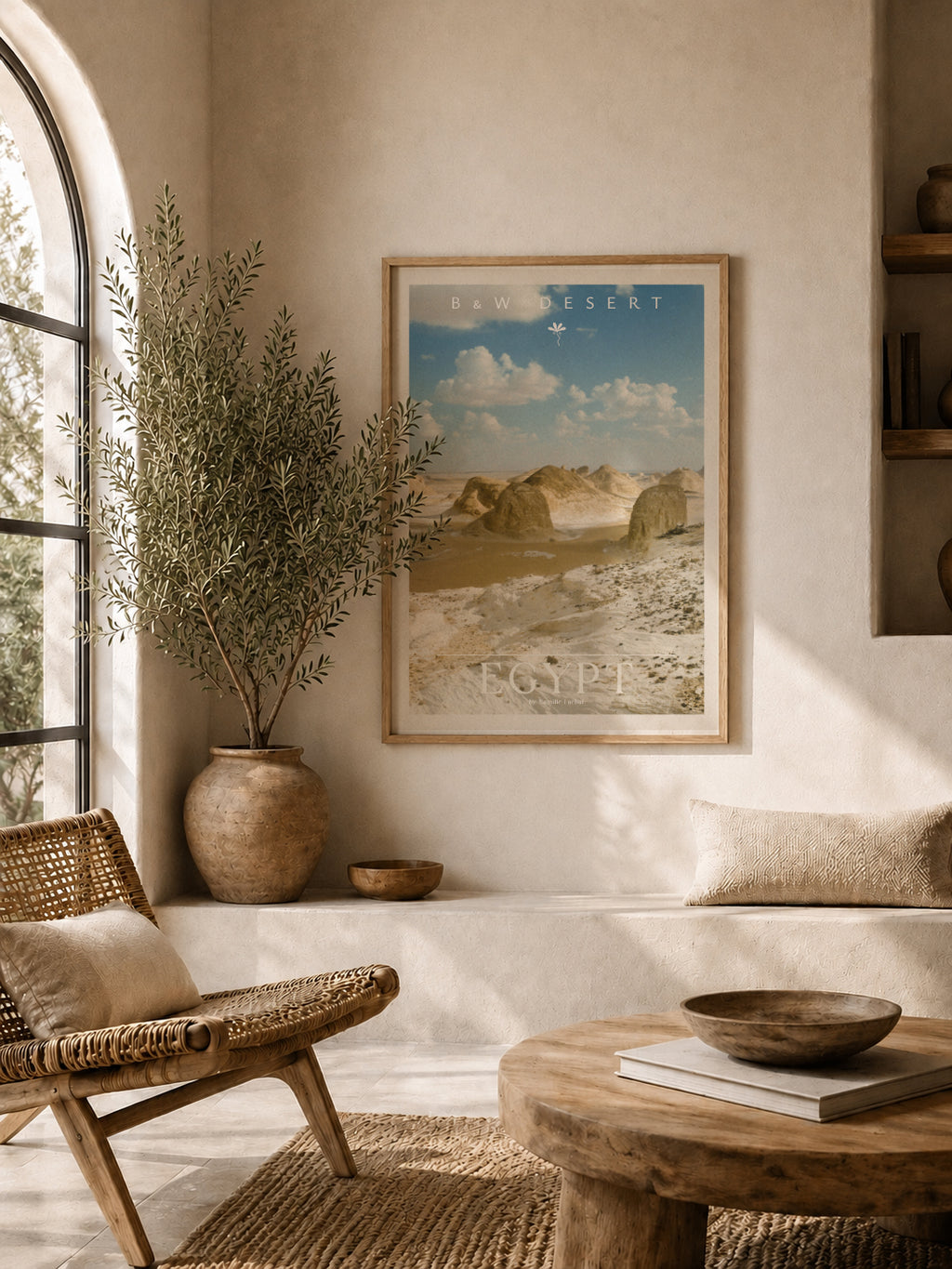 Egypt Travel Fine Art Print — White Desert Panorama | Analog Film Photography Poster | Desert Landscape Wall Art