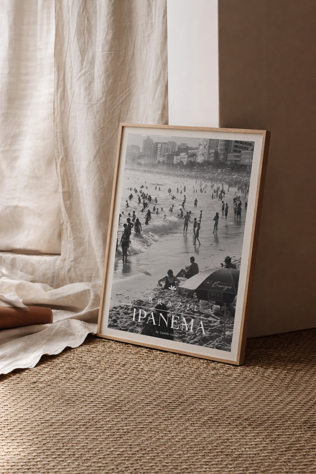 Brazil Fine Art Print - Ipanema Beach Crowd | Black & White Analog Film Photography | Rio de Janeiro Wall Art