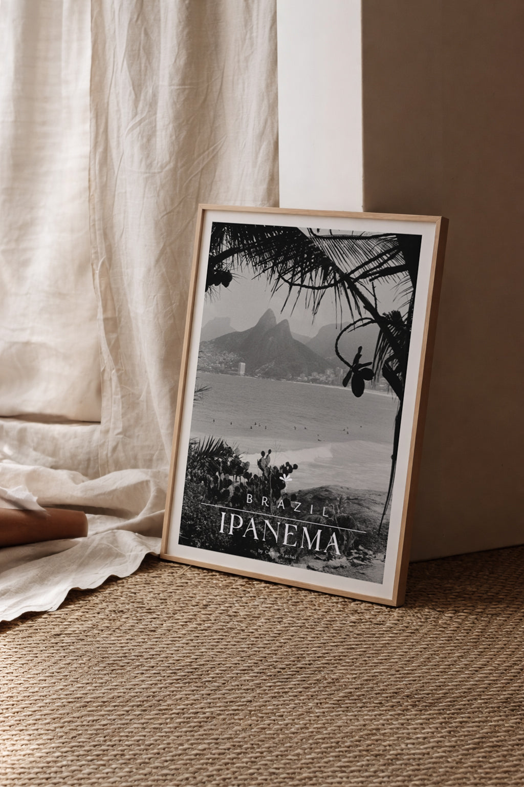 Brazil Fine Art Print - Ipanema Beach | Black & White Analog Film Photography Poster | Rio de Janeiro Wall Art