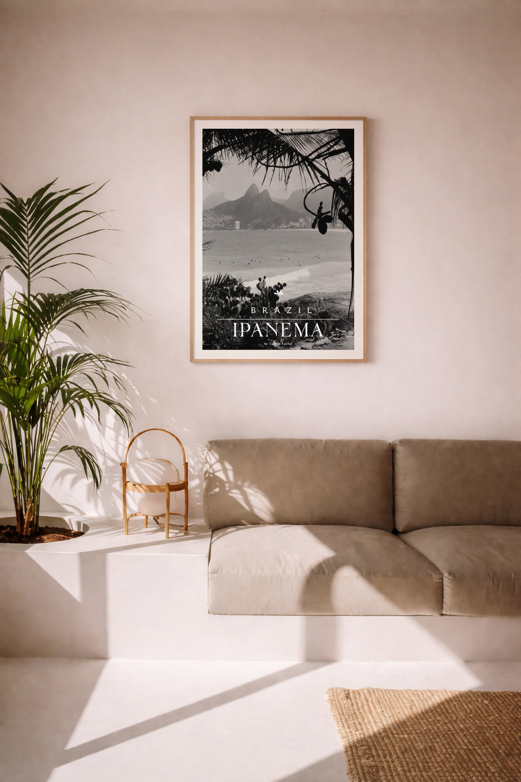 Brazil Fine Art Print - Ipanema Beach | Black & White Analog Film Photography Poster | Rio de Janeiro Wall Art