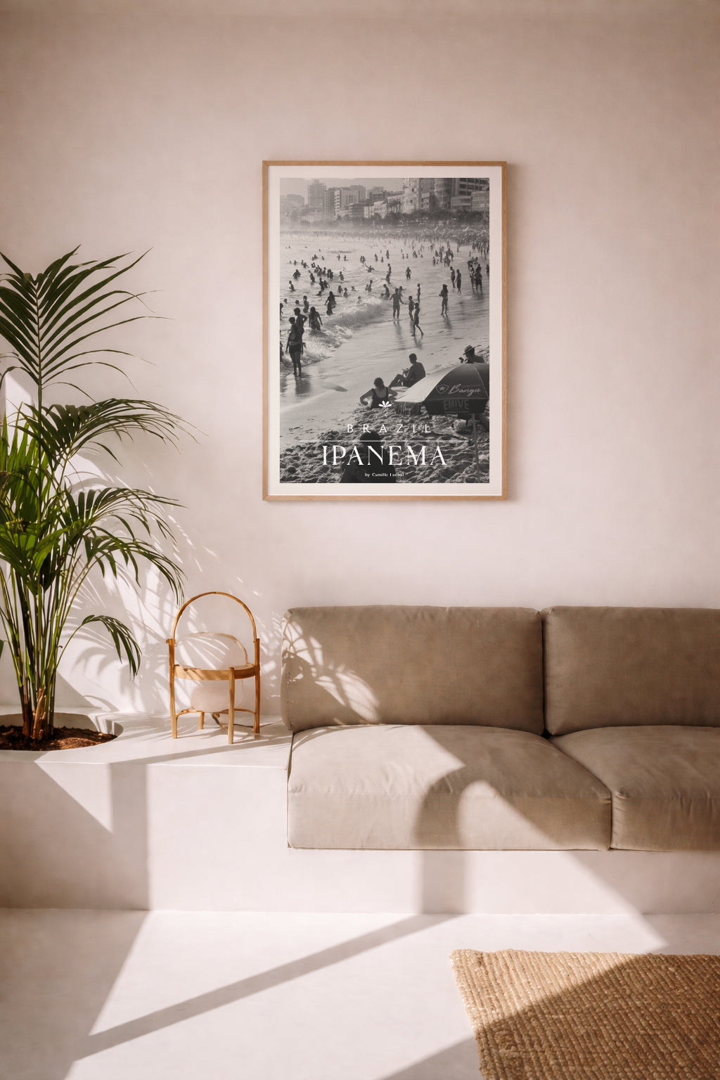 Brazil Fine Art Print - Ipanema Beach Crowd | Black & White Analog Film Photography | Rio de Janeiro Wall Art