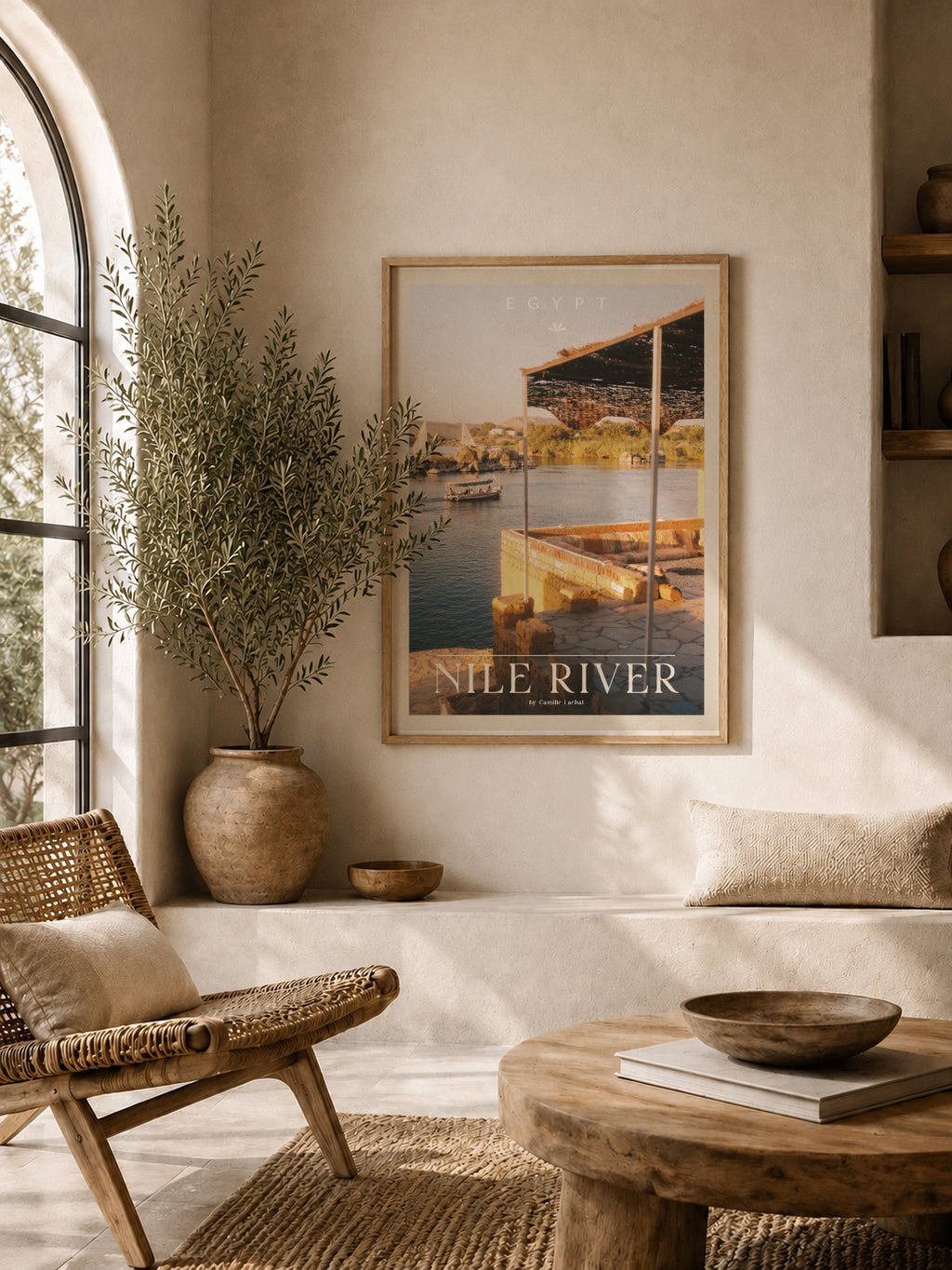 Egypt Travel Fine Art Print — Assouan Nile View | Analog Film Photography Poster | Egypt Wall Art