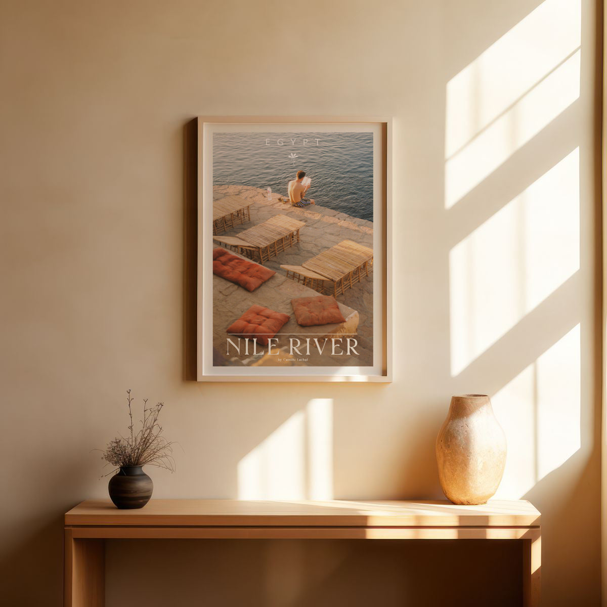 Egypt Travel Fine Art Print — Nile River Terrace | Analog Film Photography Poster | Egypt Wall Art