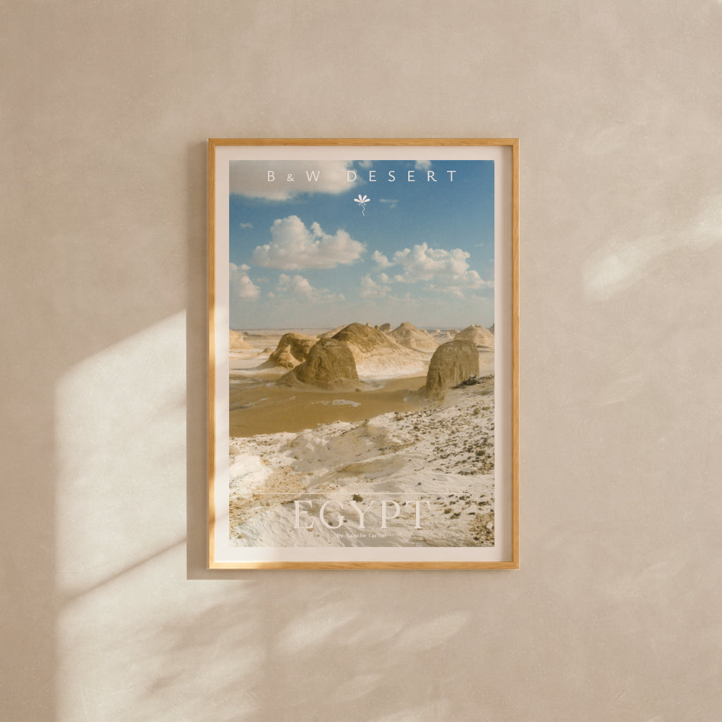 Egypt Travel Fine Art Print — White Desert Panorama | Analog Film Photography Poster | Desert Landscape Wall Art