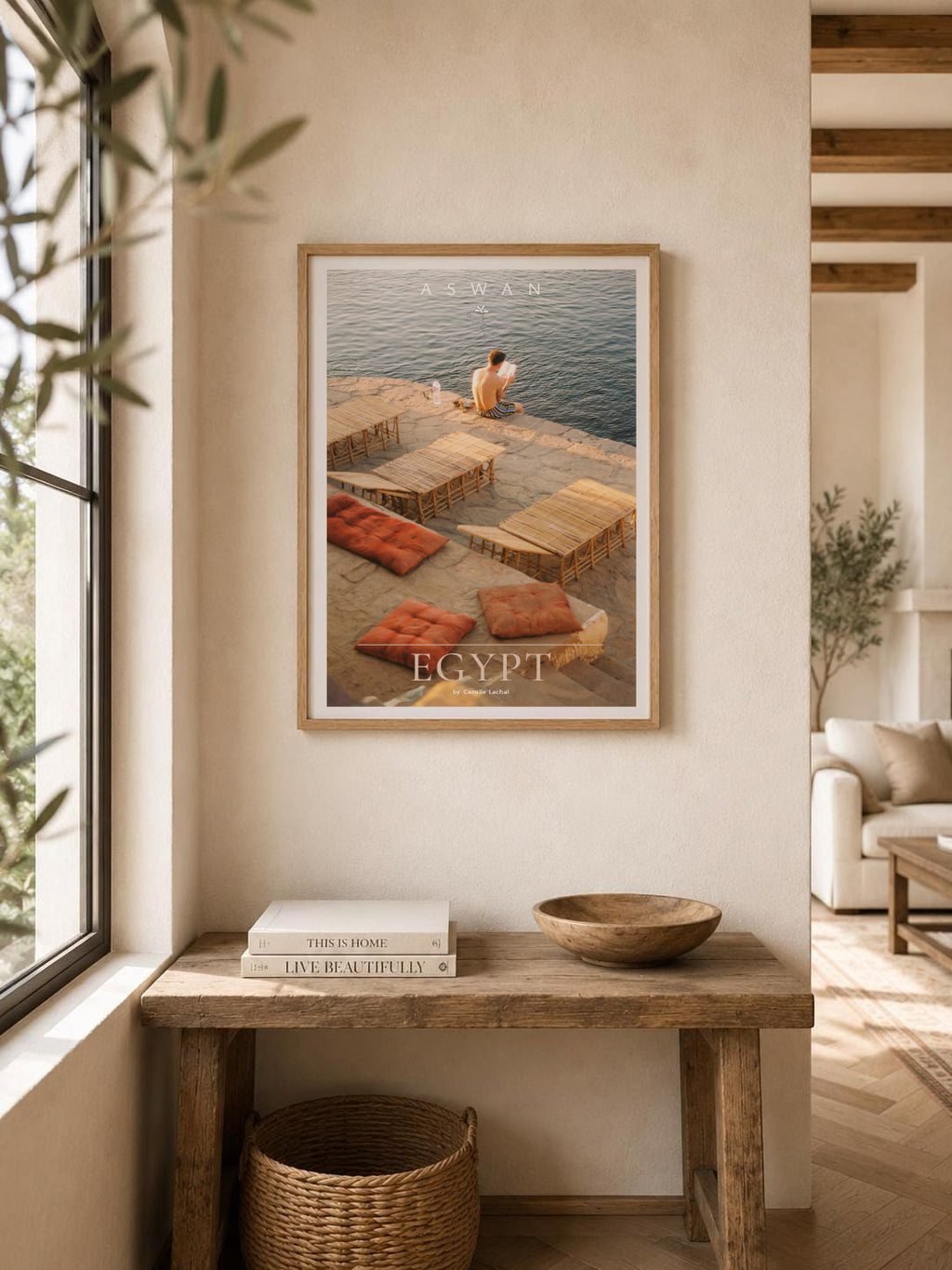 Egypt Travel Fine Art Print — Nile River Terrace | Analog Film Photography Poster | Egypt Wall Art