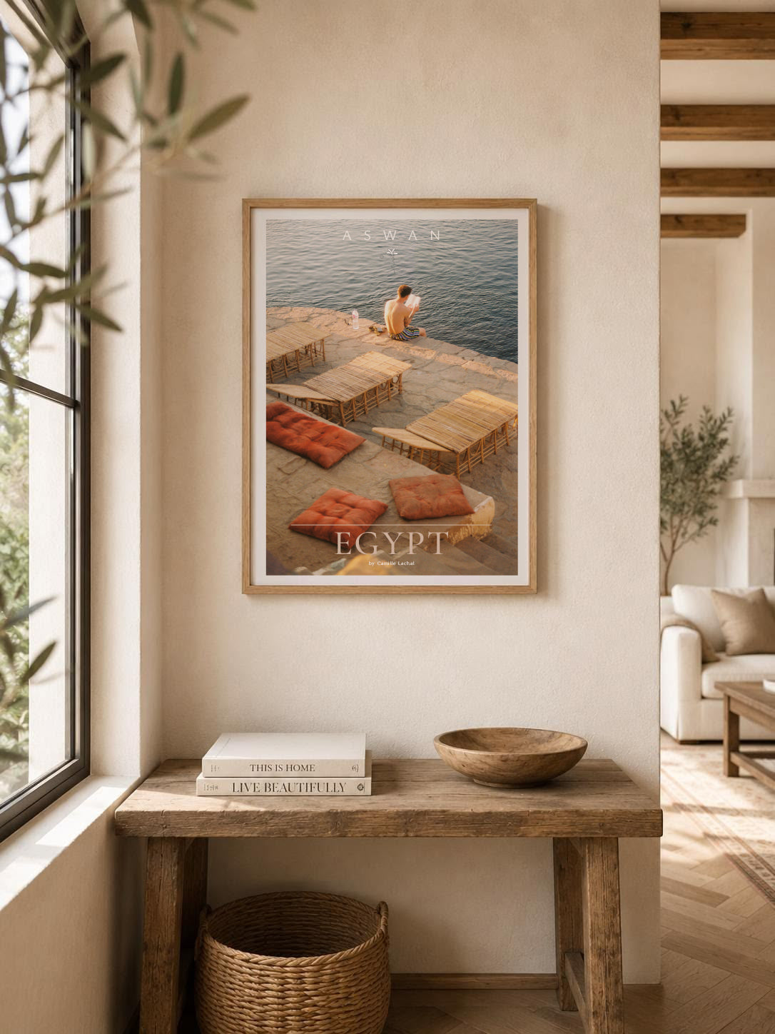 Egypt Travel Fine Art Print — Nile River Terrace | Analog Film Photography Poster | Egypt Wall Art
