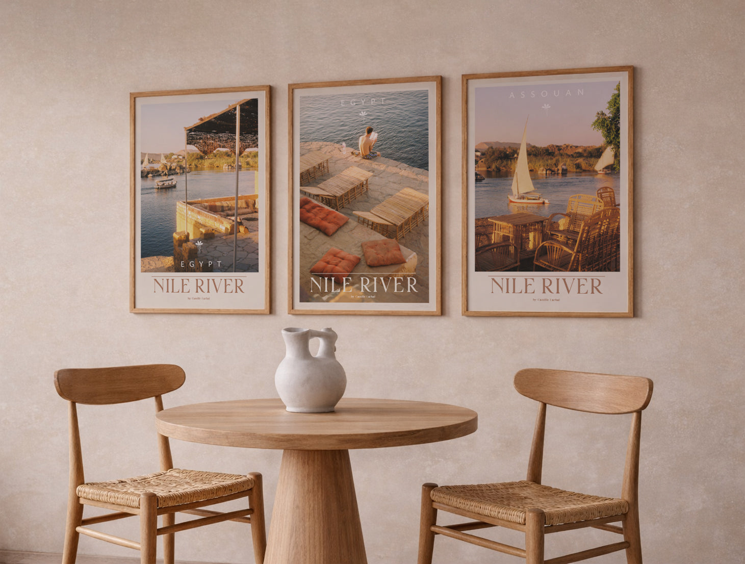 Egypt Travel Fine Art Print — Nile River Terrace | Analog Film Photography Poster | Egypt Wall Art