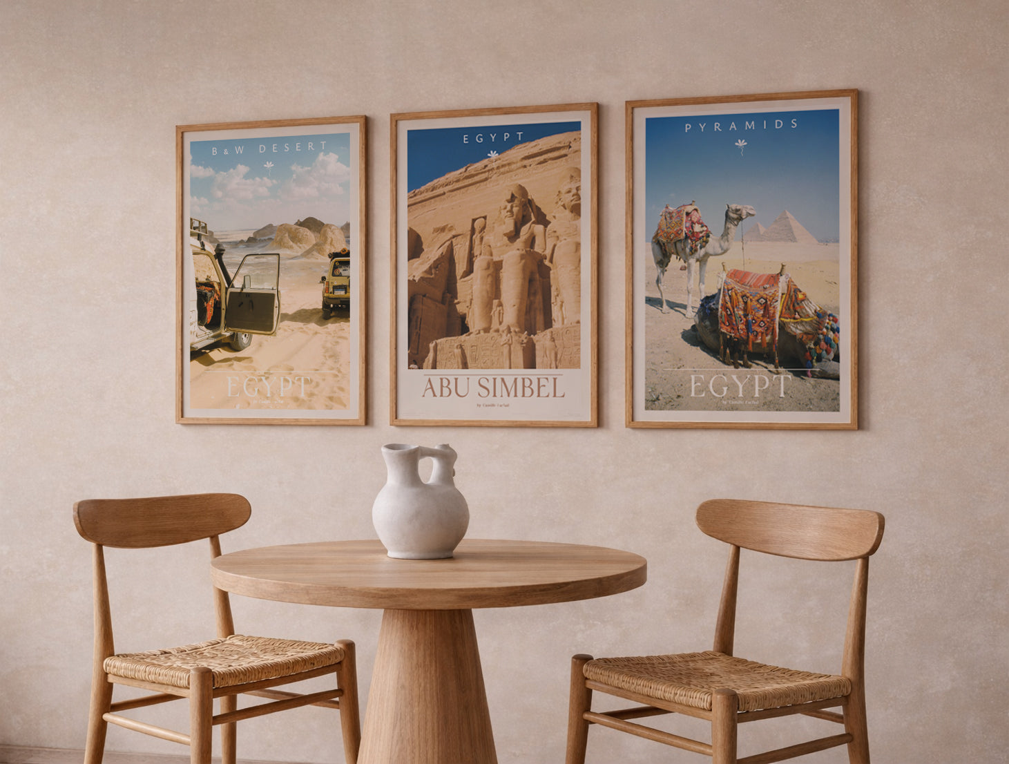Egypt Travel Fine Art Print — Pyramids of Giza & Camels | Analog Film Photography Poster | Egypt Wall Art