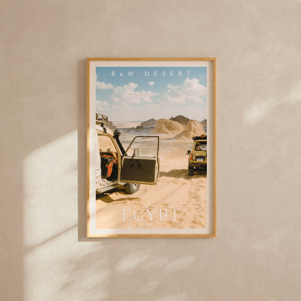 Egypt Travel Fine Art Print — White Desert 4x4 | Analog Film Photography Poster | Desert Wall Art